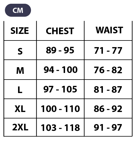 Sizeguide cm